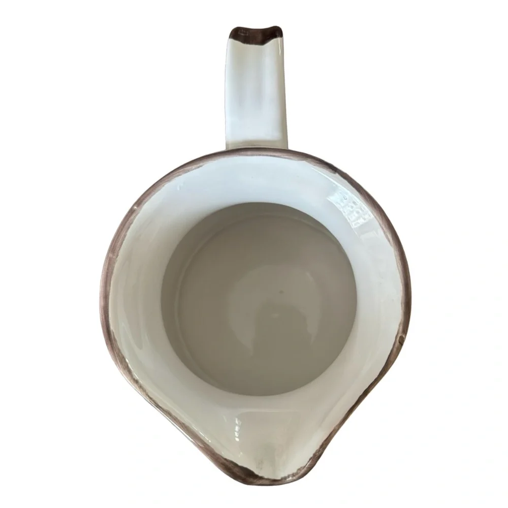 LA DOLCE VITA Ceramic Pitcher Jug 8” Turino Collection Ivory Speckled